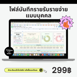 ไฟล์บันทึกรายรับรายจ่าย แบบบุคคล